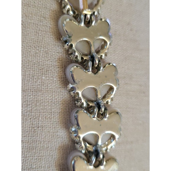 Vintage BSK Heart Shaped Moon Glow Thermoset Rhinestone  Bracelet Missing Stones - Picture 14 of 16